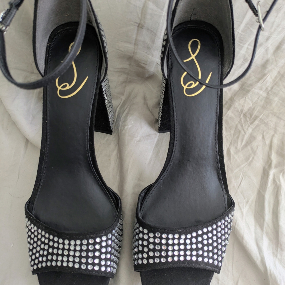 Sam Edelman Nellie Rhinestone Black Limited Edition Platform Heels Sandals 11